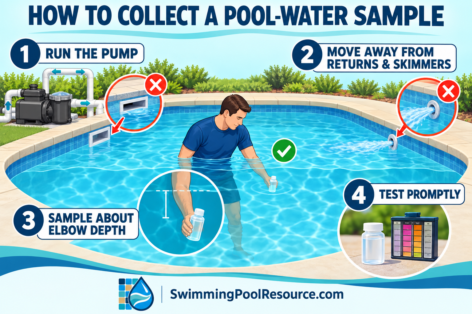 How to test pool water accurately by collecting a representative sample